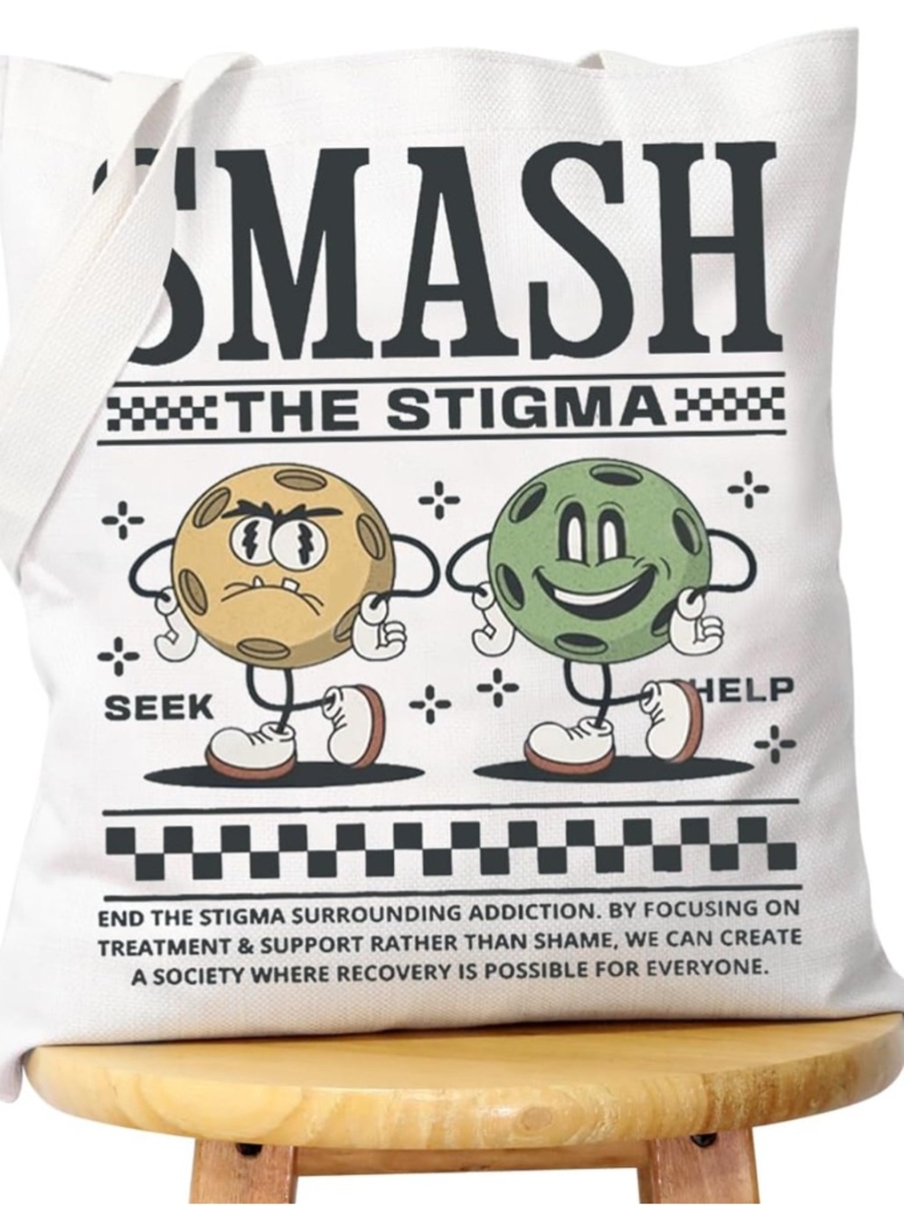 Smash The Stigma Tote Bag - Addiction, Recovery & Overdose awareness.❤️